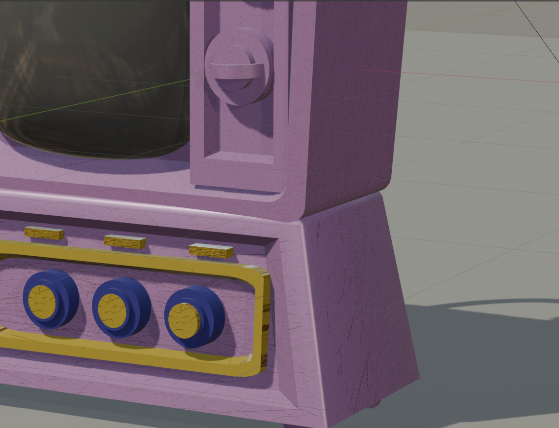 Toon-Style Low-Poly TV 3D model_2