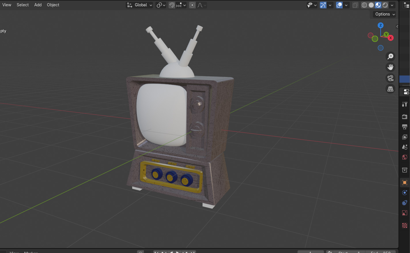 Toon-Style Low-Poly TV 3D model_5