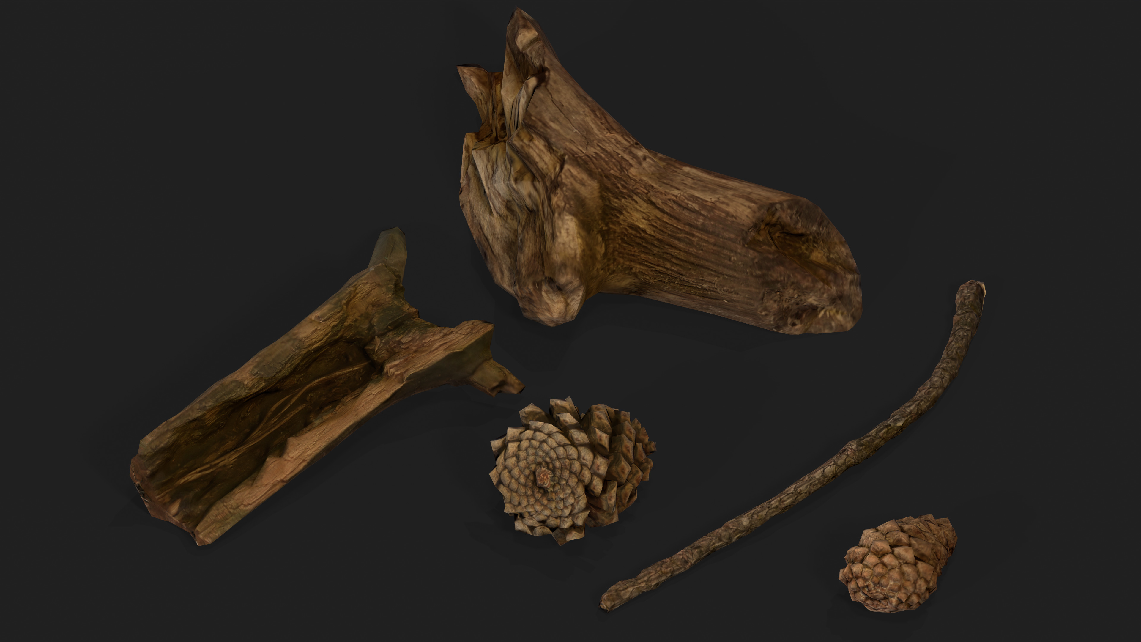 Pine tree Low-poly 3D model_4