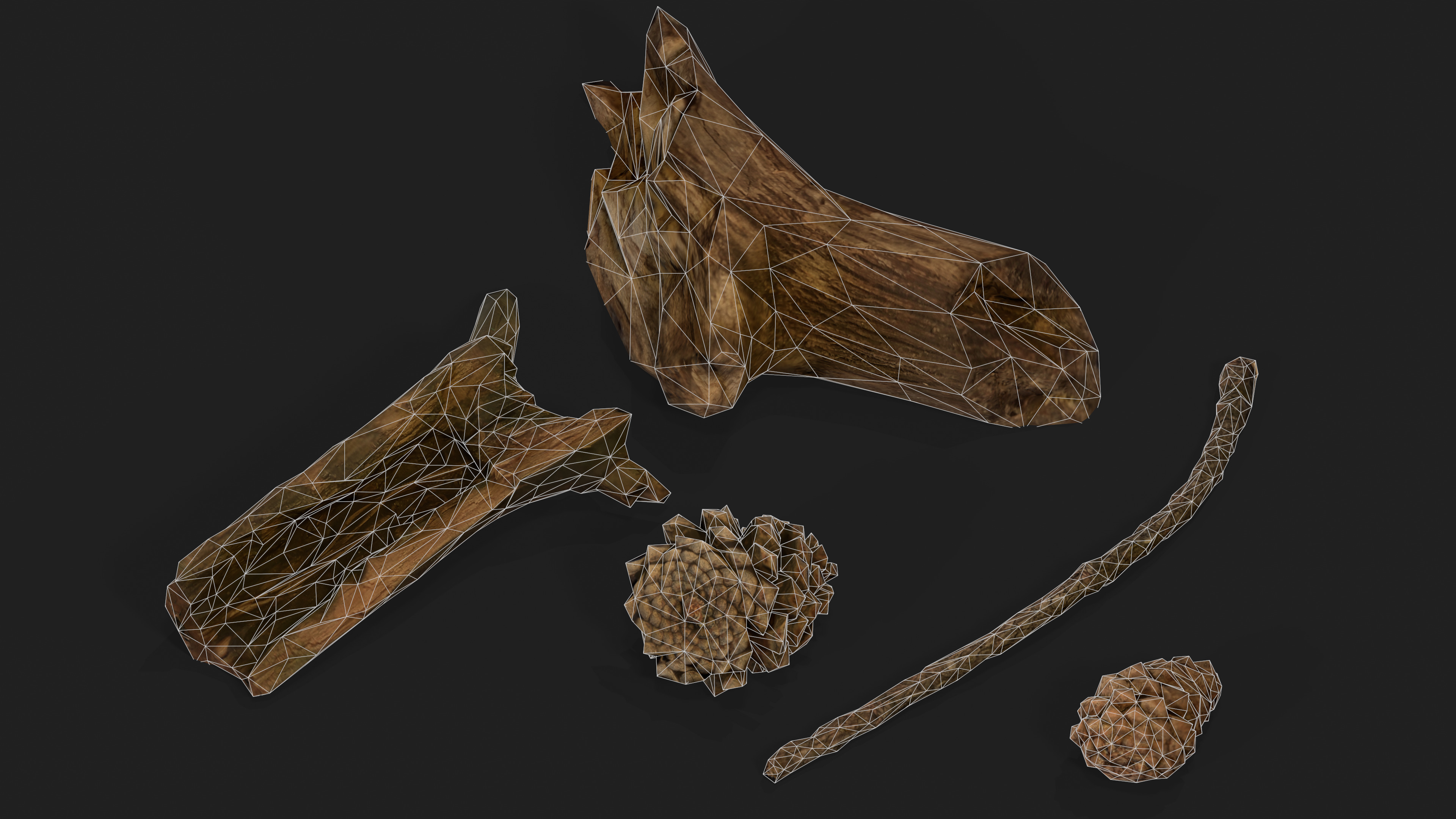 Pine tree Low-poly 3D model_5