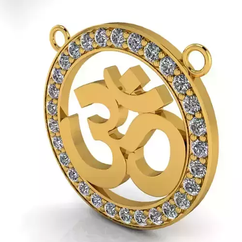3D Aum OM Yoga Symbol Hindu Jewelry Pendant 3D print model