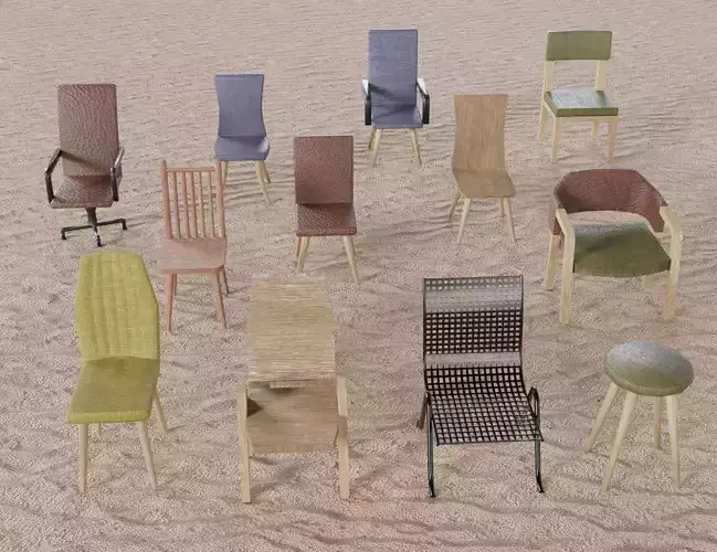 Low Poly Chair Collection 12 Models