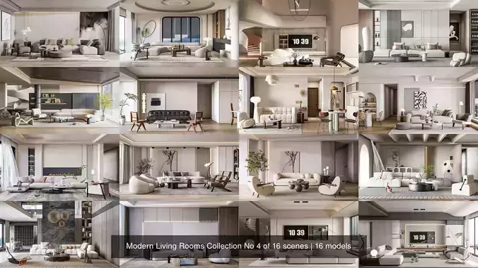 Modern Living Rooms Collection No 4 of 16 scenes 