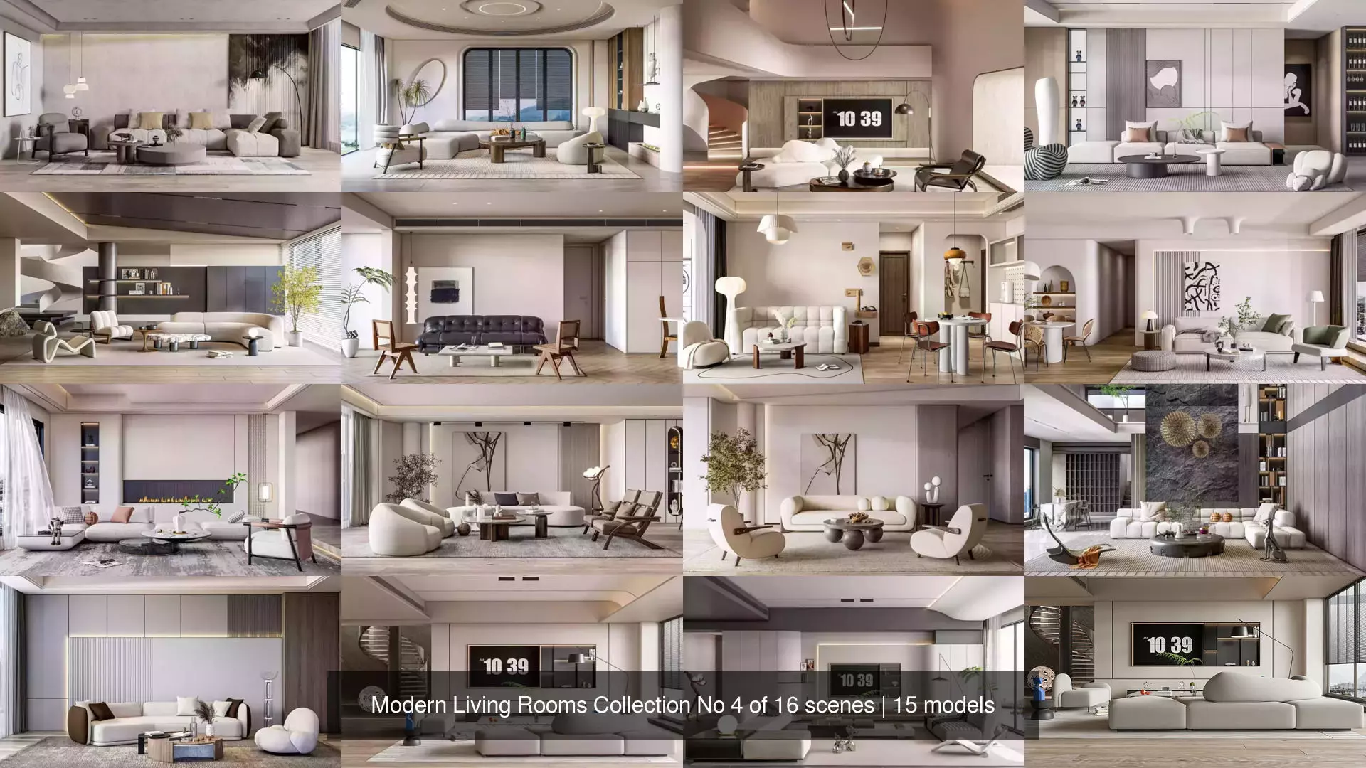 Modern Living Rooms Collection No 4 of 16 scenes _0
