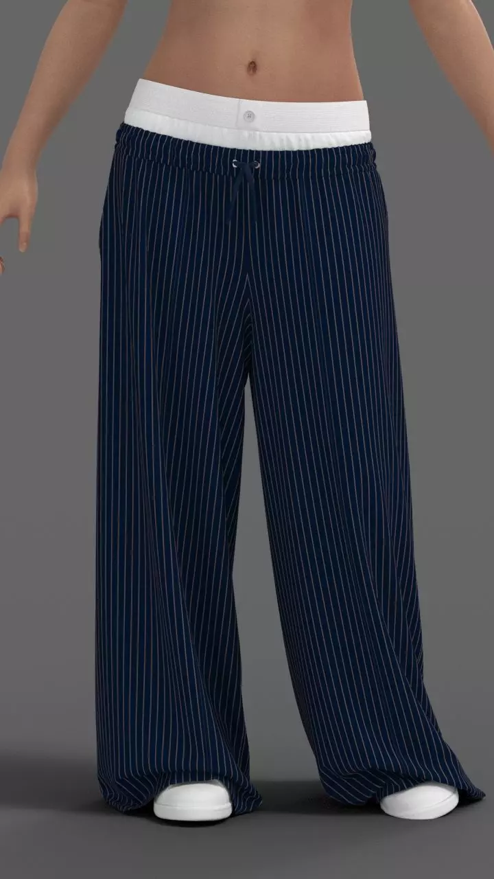 Pants Palazzo Free 3D model