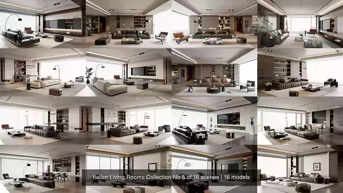 Italian Living Rooms Collection No 5 of 16 scenes 