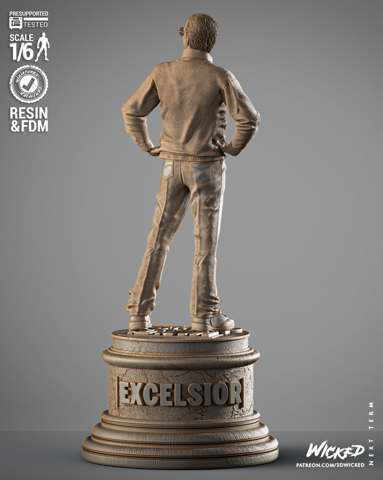 Wicked Marvel Stan Lee Sculpture 3D print model_2