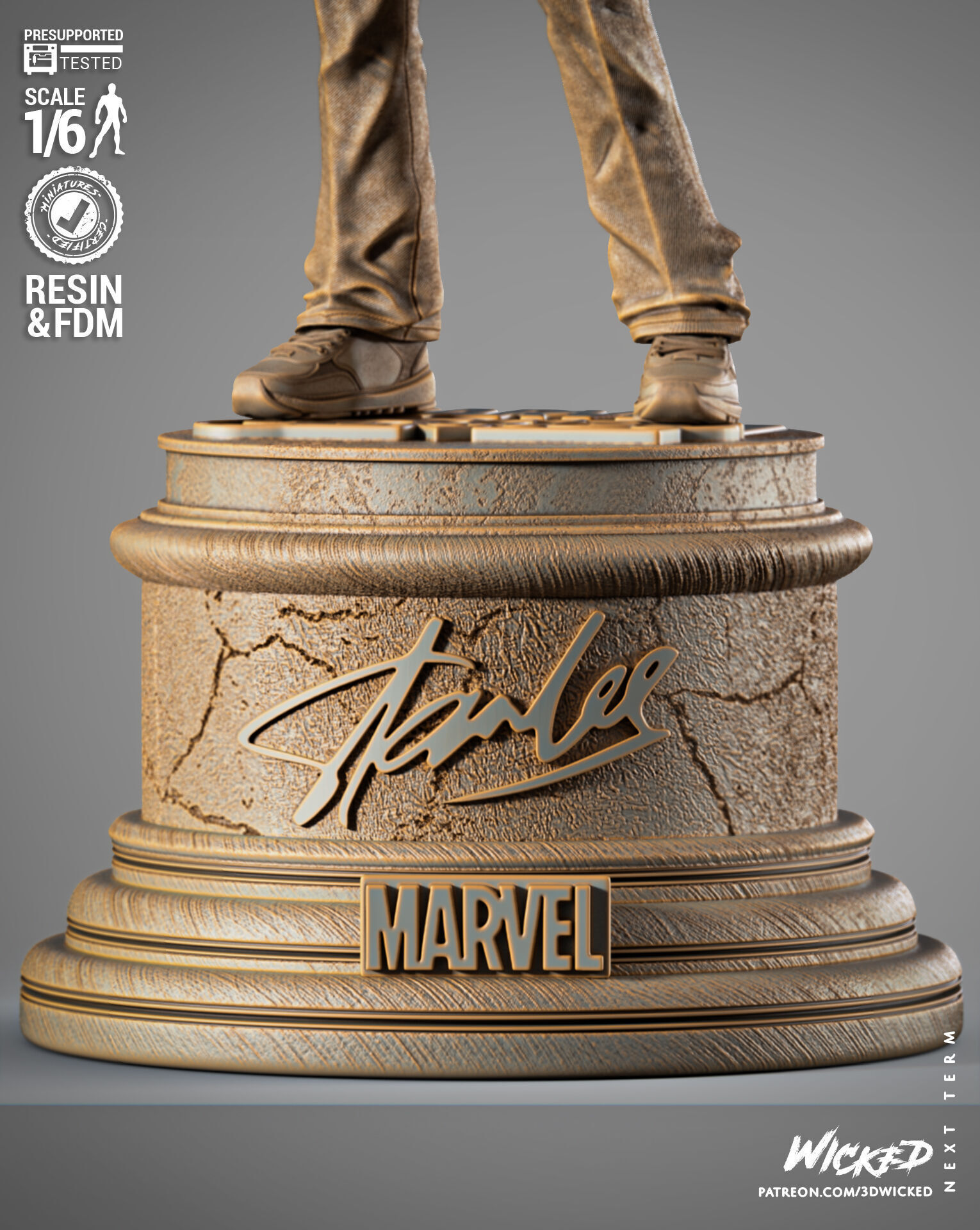 Wicked Marvel Stan Lee Sculpture 3D print model_4