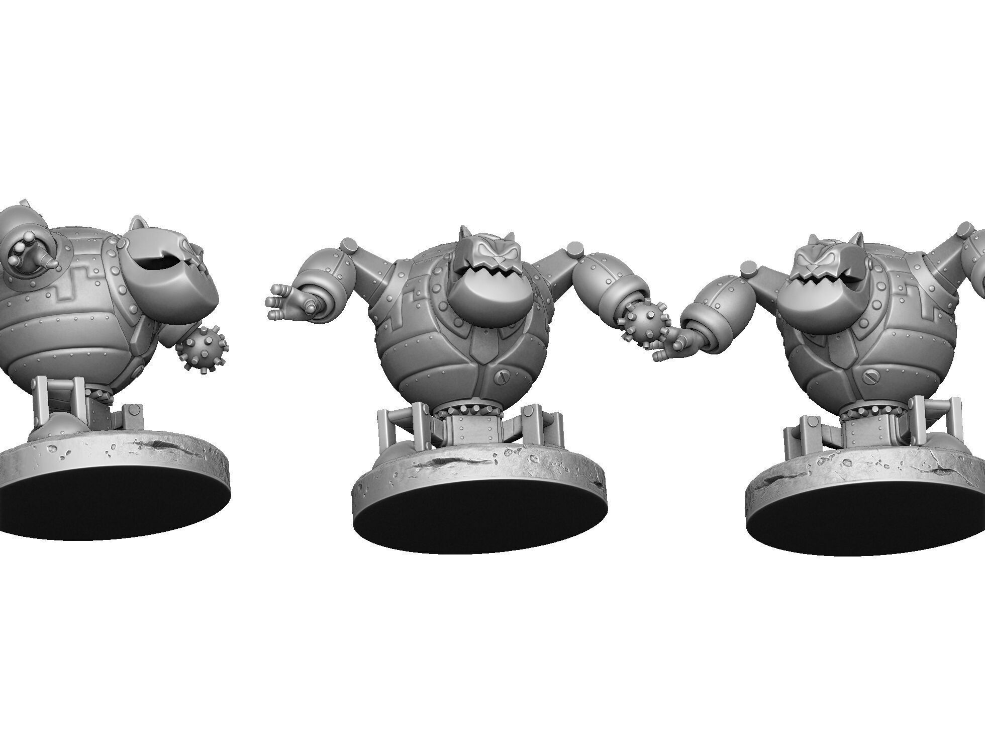 Robot Fat Cat for 3D printing STL 3D print model_16