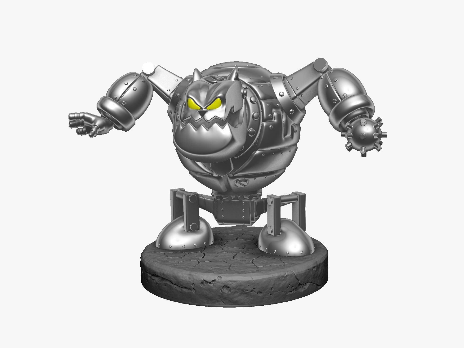 Robot Fat Cat for 3D printing STL 3D print model_3