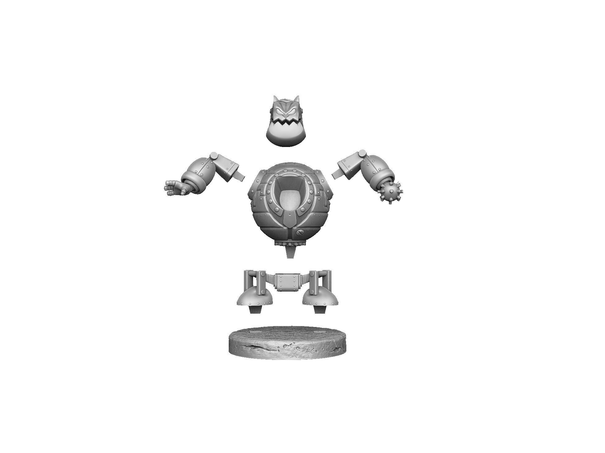 Robot Fat Cat for 3D printing STL 3D print model_32