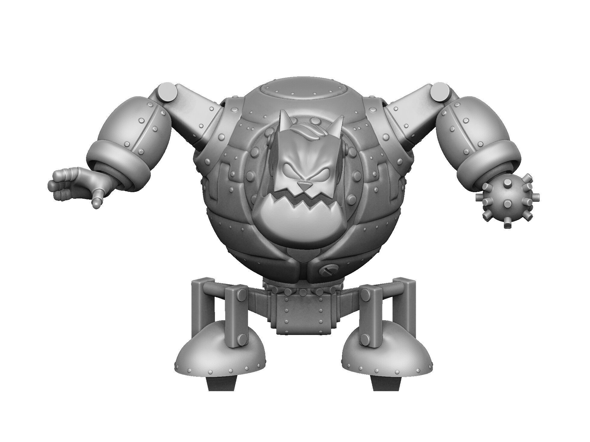 Robot Fat Cat for 3D printing STL 3D print model_11