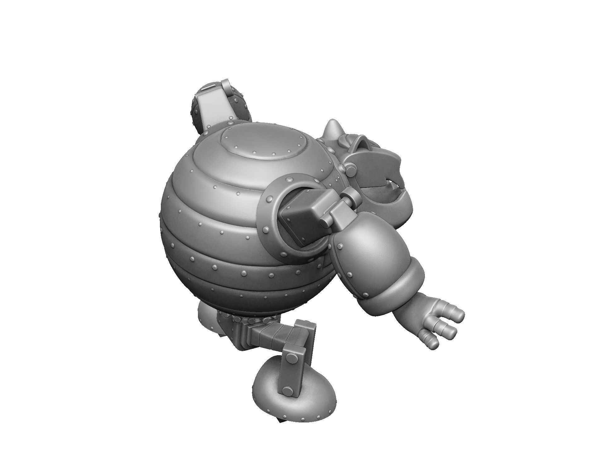 Robot Fat Cat for 3D printing STL 3D print model_13