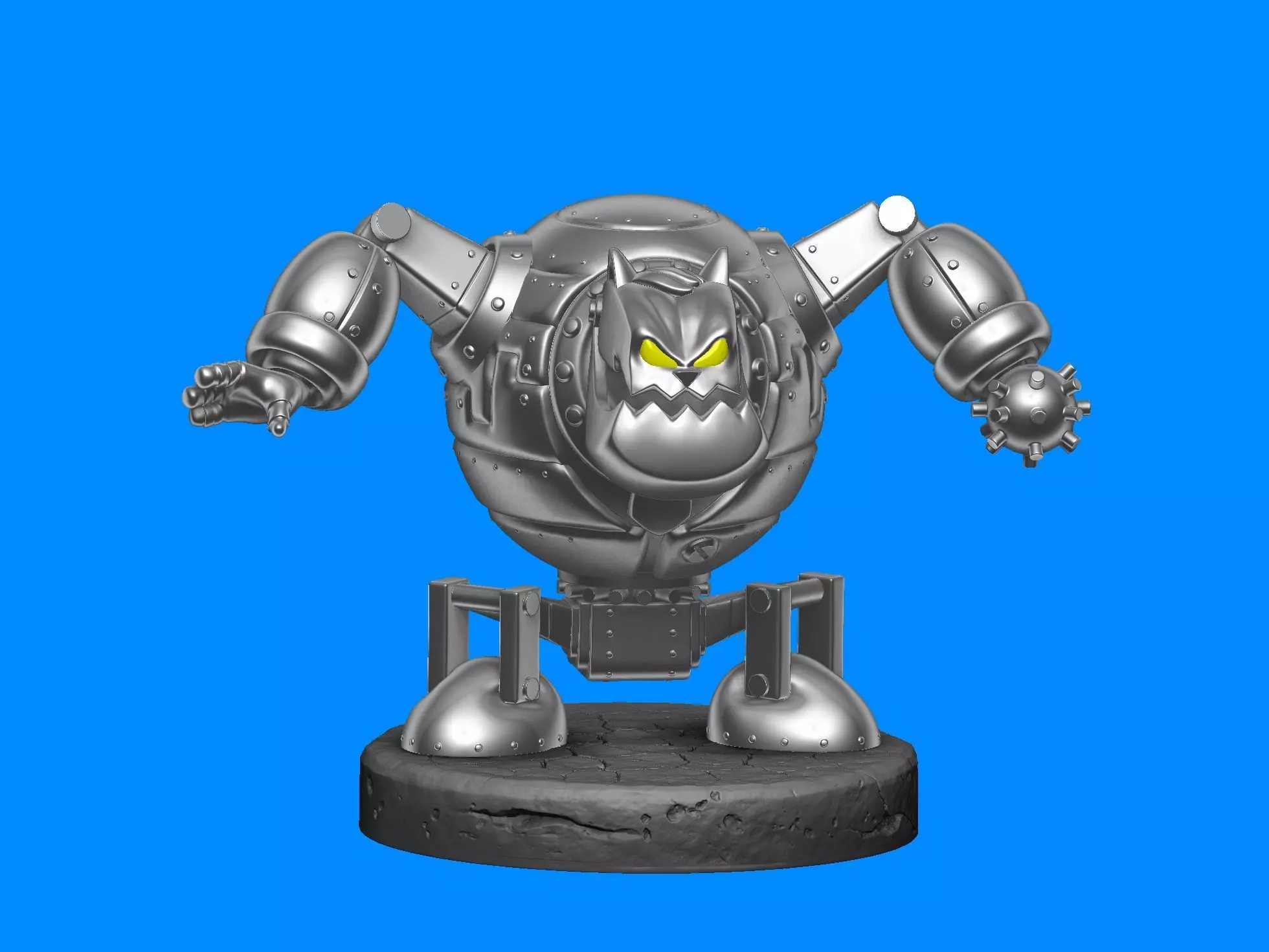 Robot Fat Cat for 3D printing STL 3D print model_0