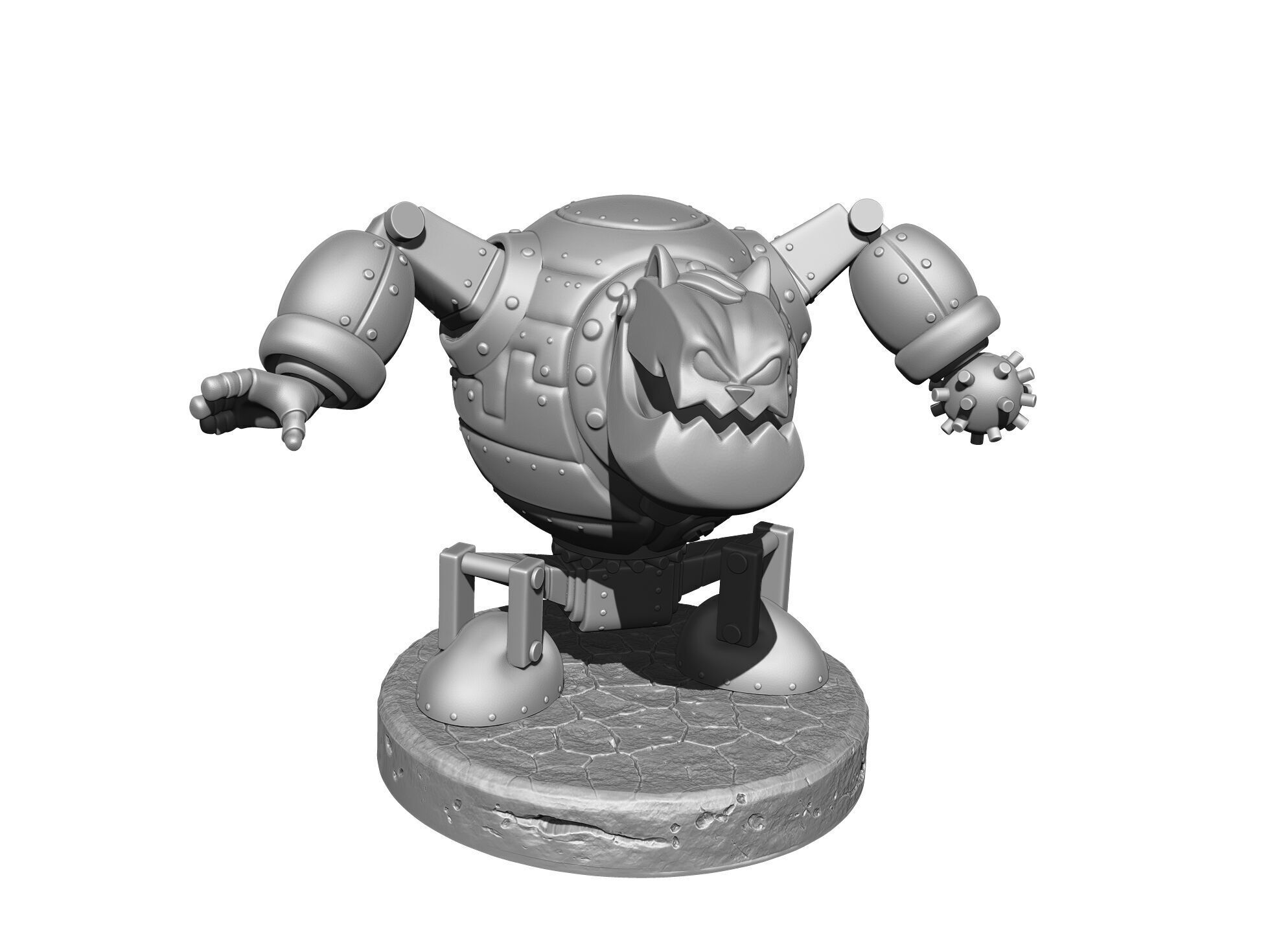 Robot Fat Cat for 3D printing STL 3D print model_7