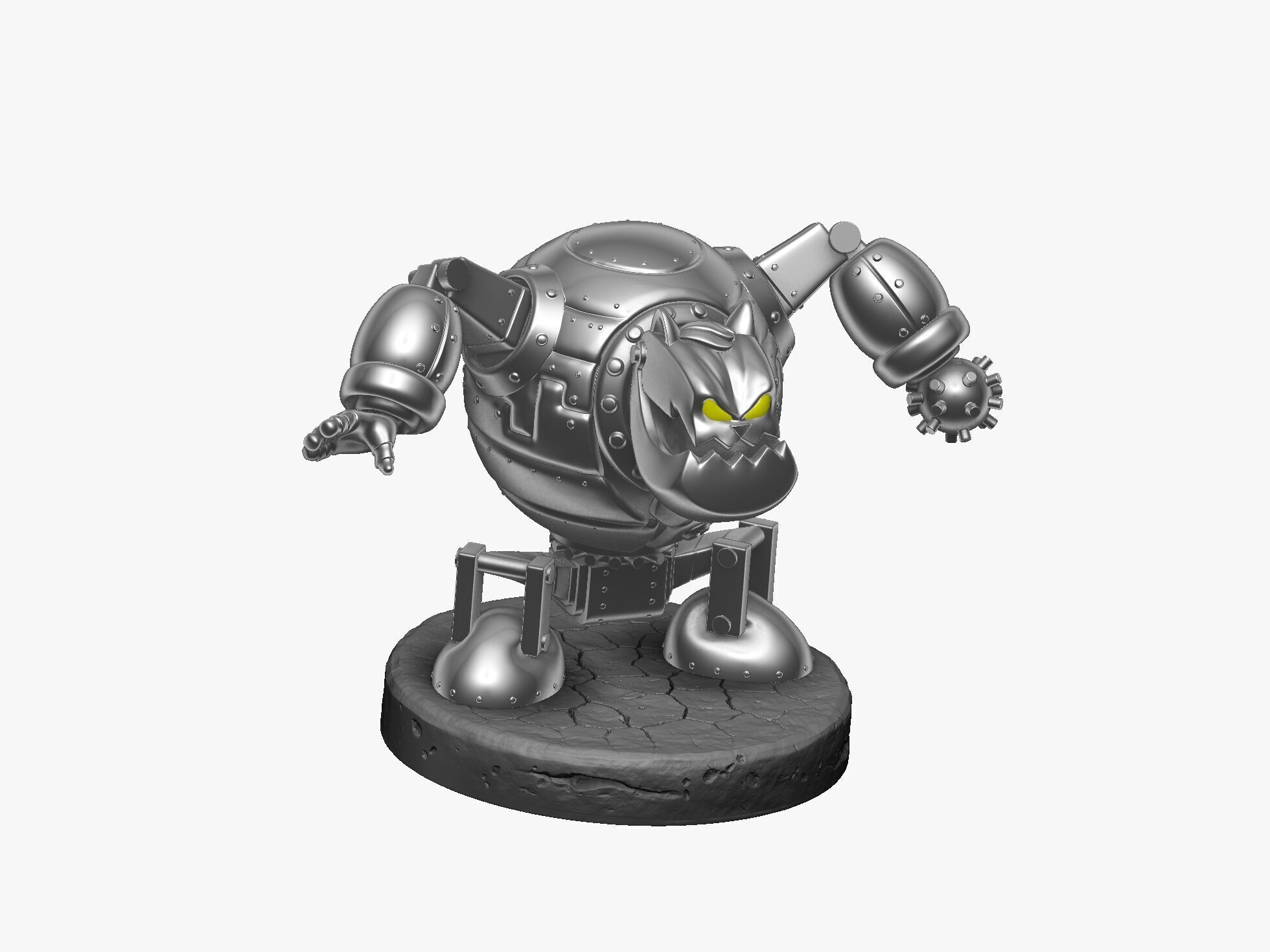 Robot Fat Cat for 3D printing STL 3D print model_27