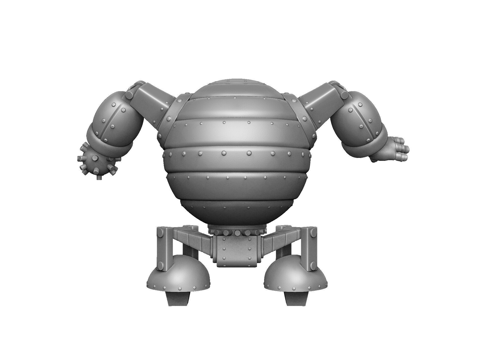 Robot Fat Cat for 3D printing STL 3D print model_14