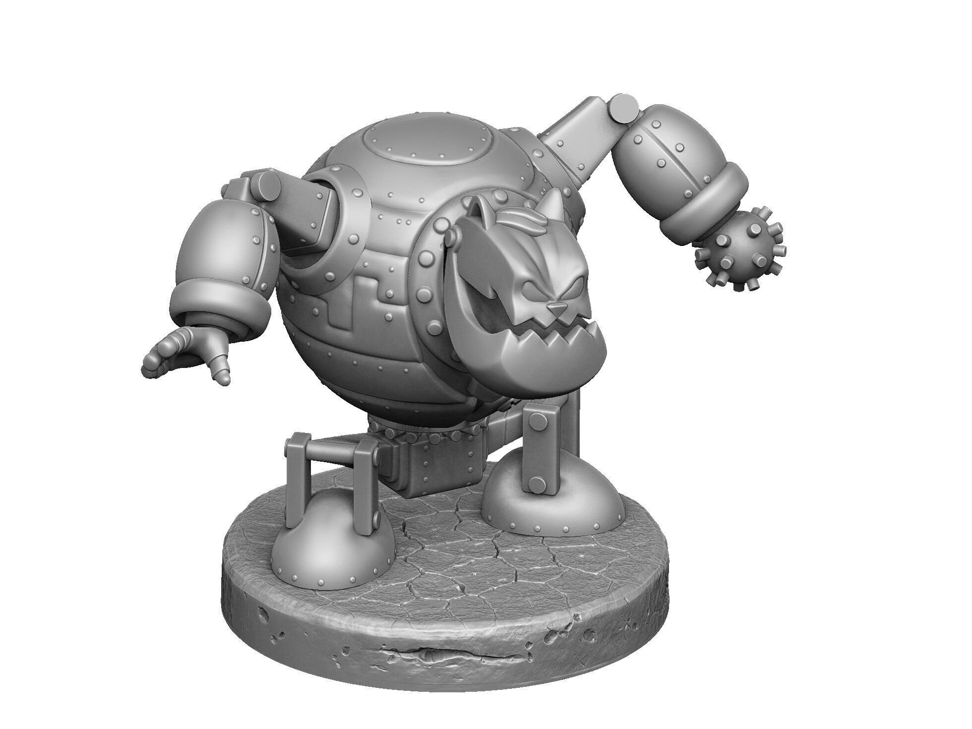 Robot Fat Cat for 3D printing STL 3D print model_9