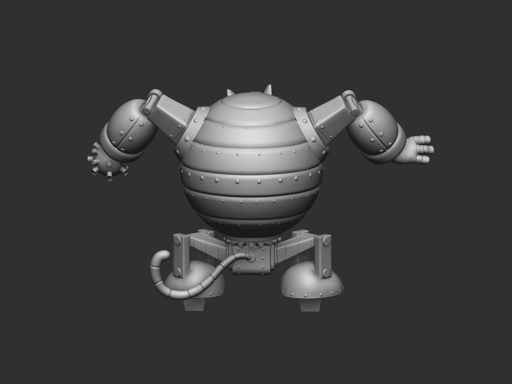 Robot Fat Cat for 3D printing STL 3D print model_33