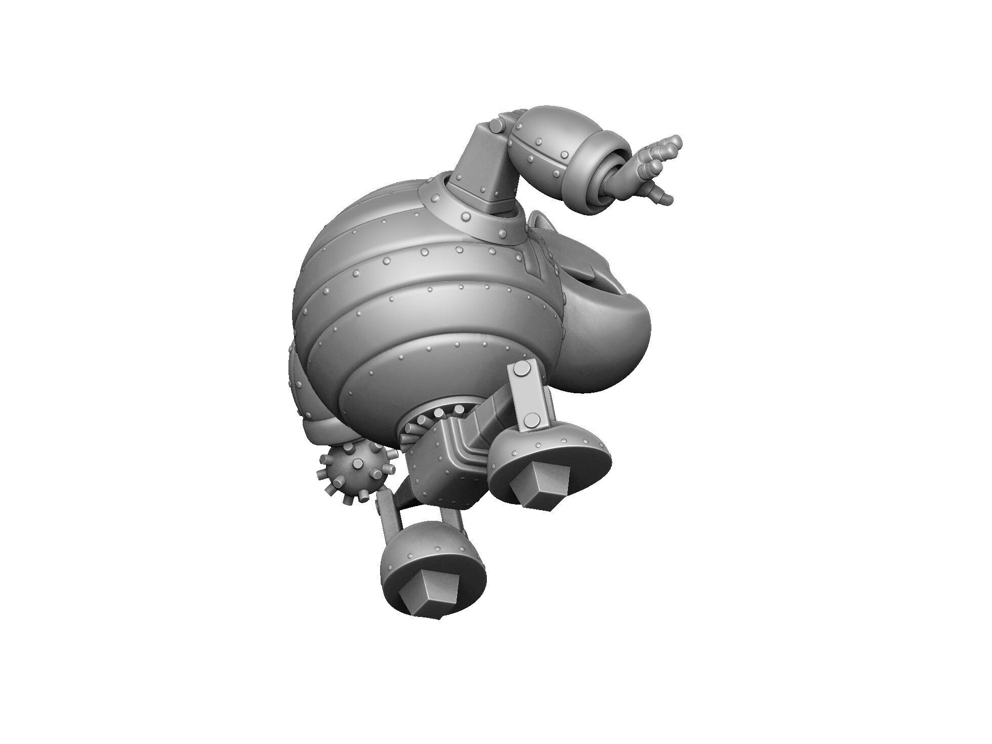 Robot Fat Cat for 3D printing STL 3D print model_21