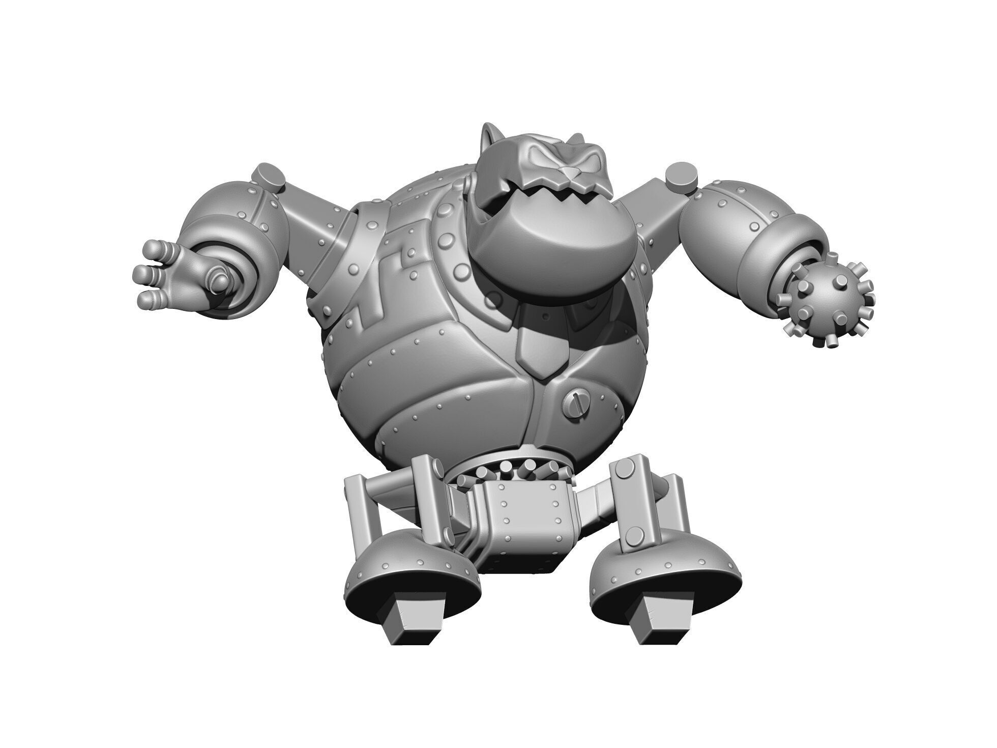Robot Fat Cat for 3D printing STL 3D print model_10