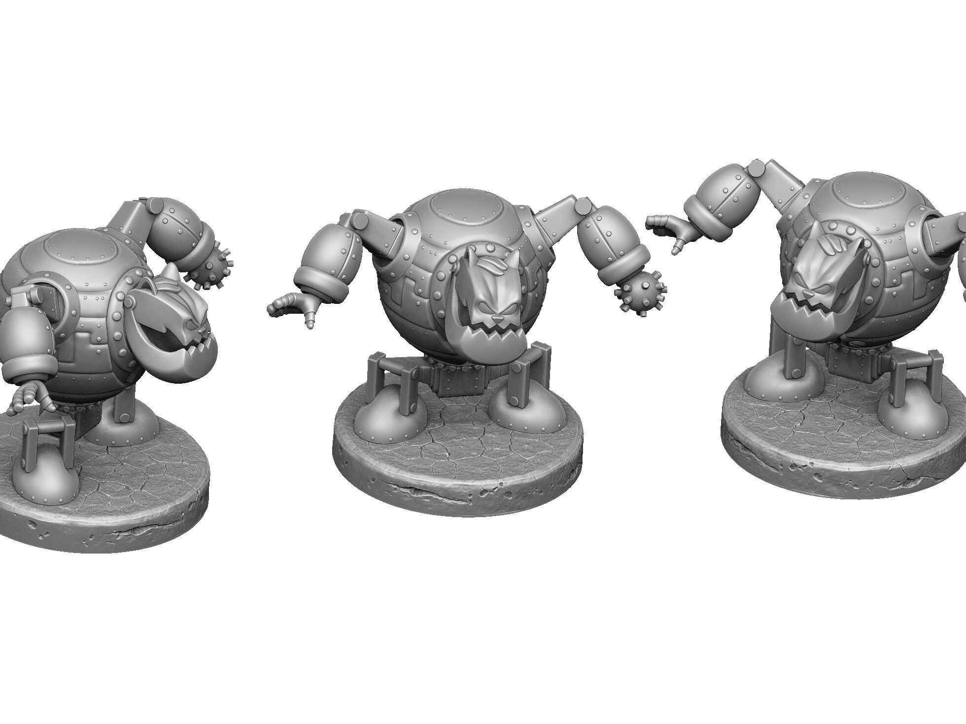 Robot Fat Cat for 3D printing STL 3D print model_17