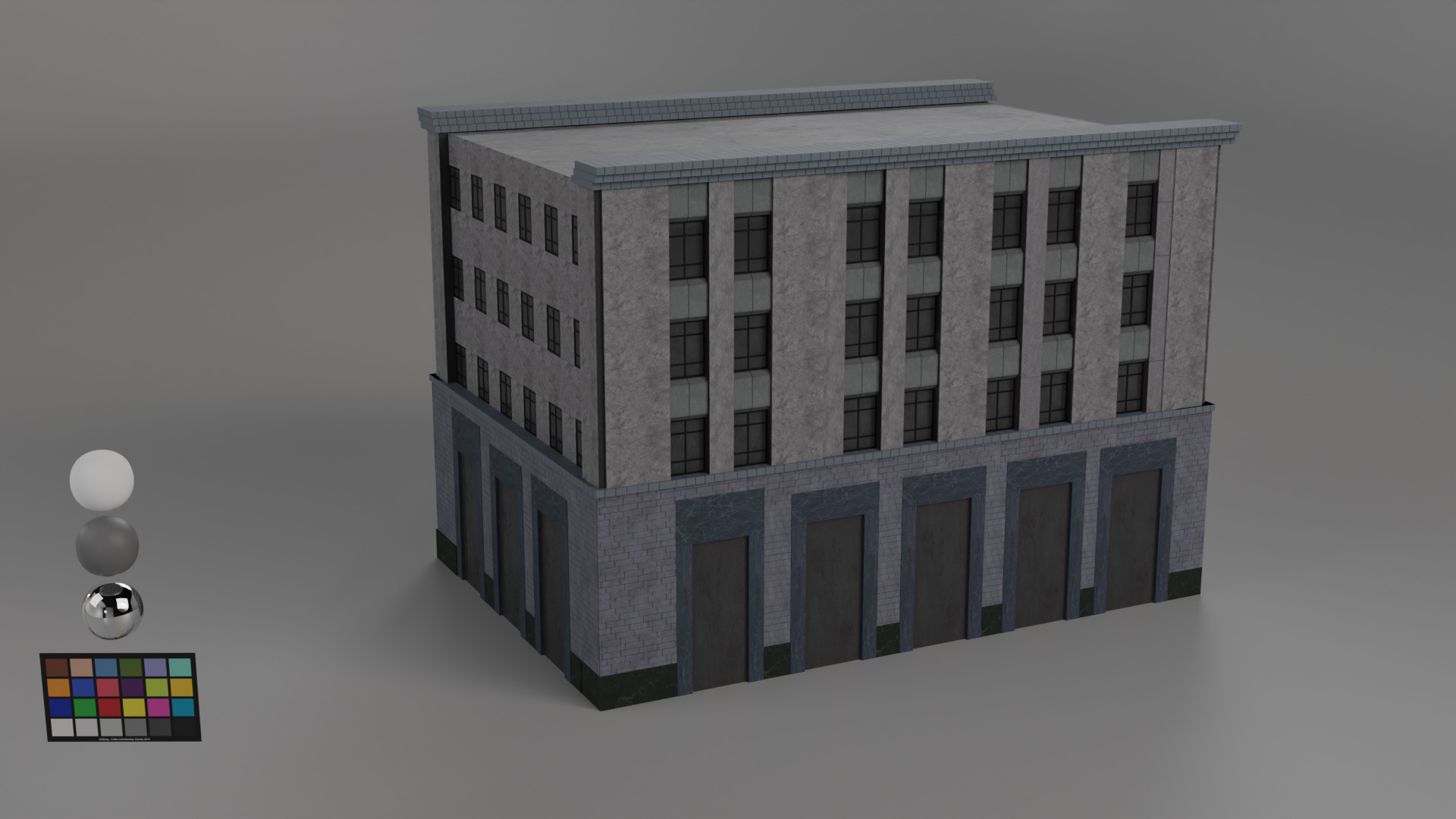 8 Buildings Pack Low-poly 3D model_3