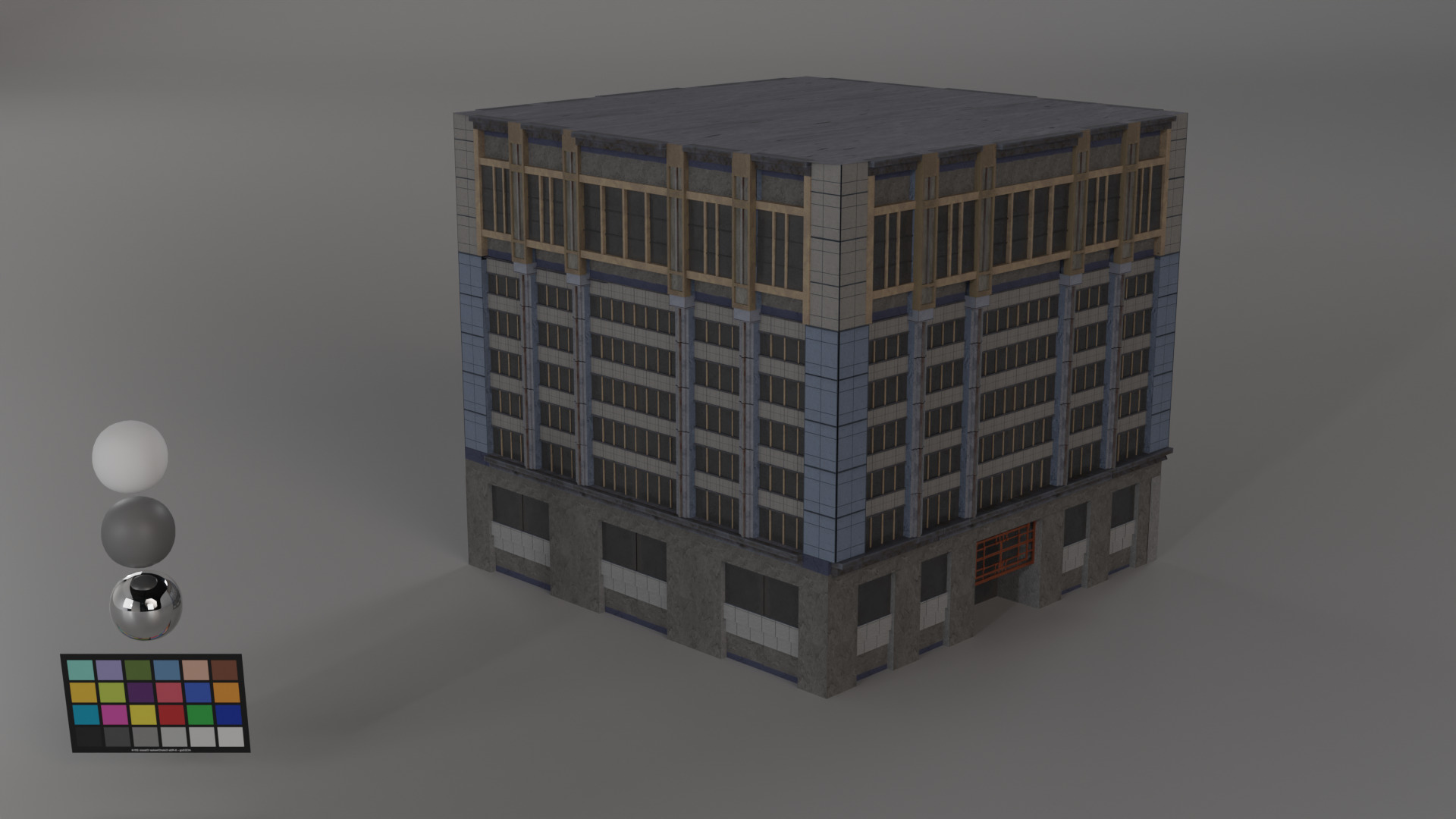 8 Buildings Pack Low-poly 3D model_5