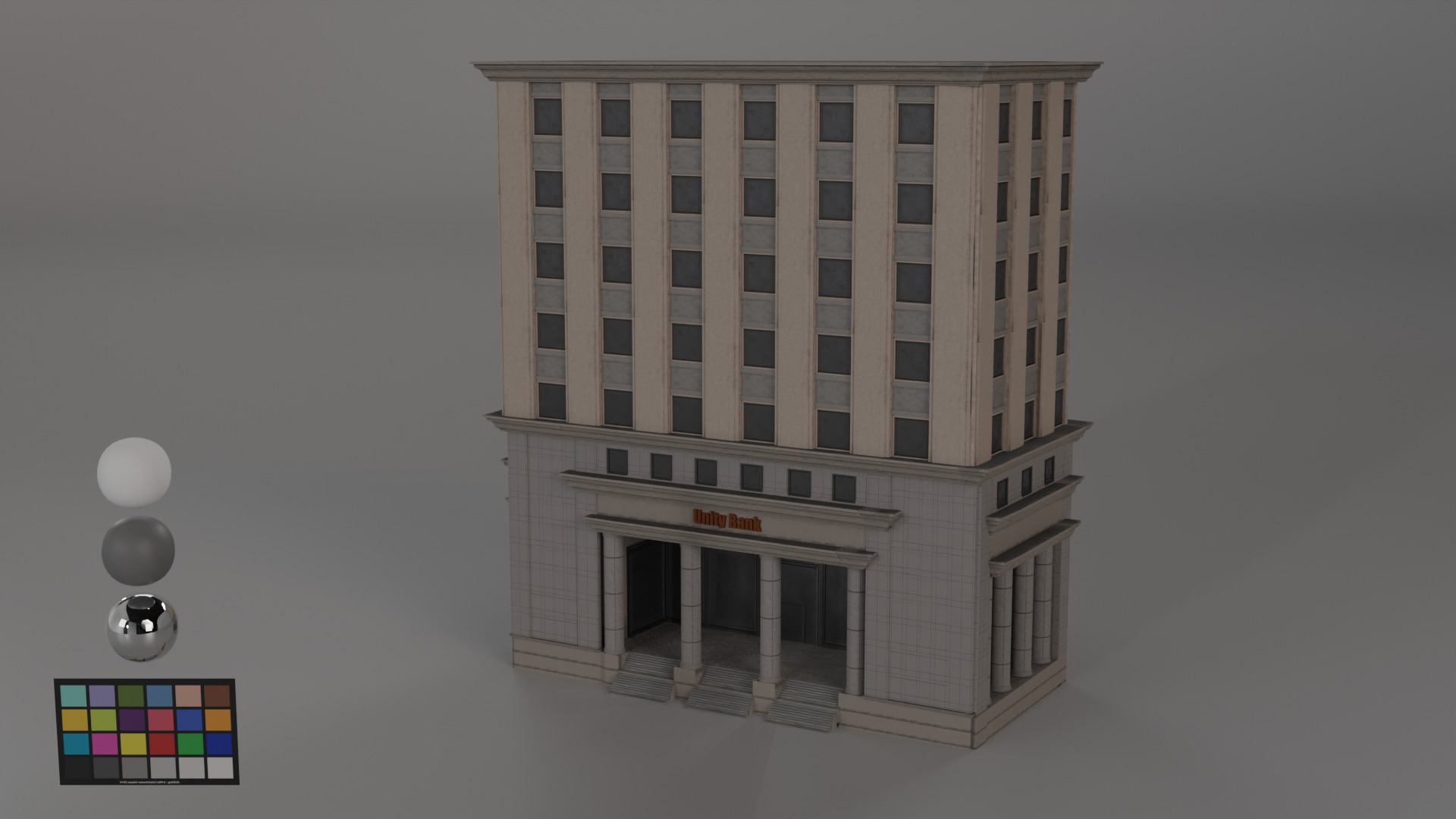 8 Buildings Pack Low-poly 3D model_7