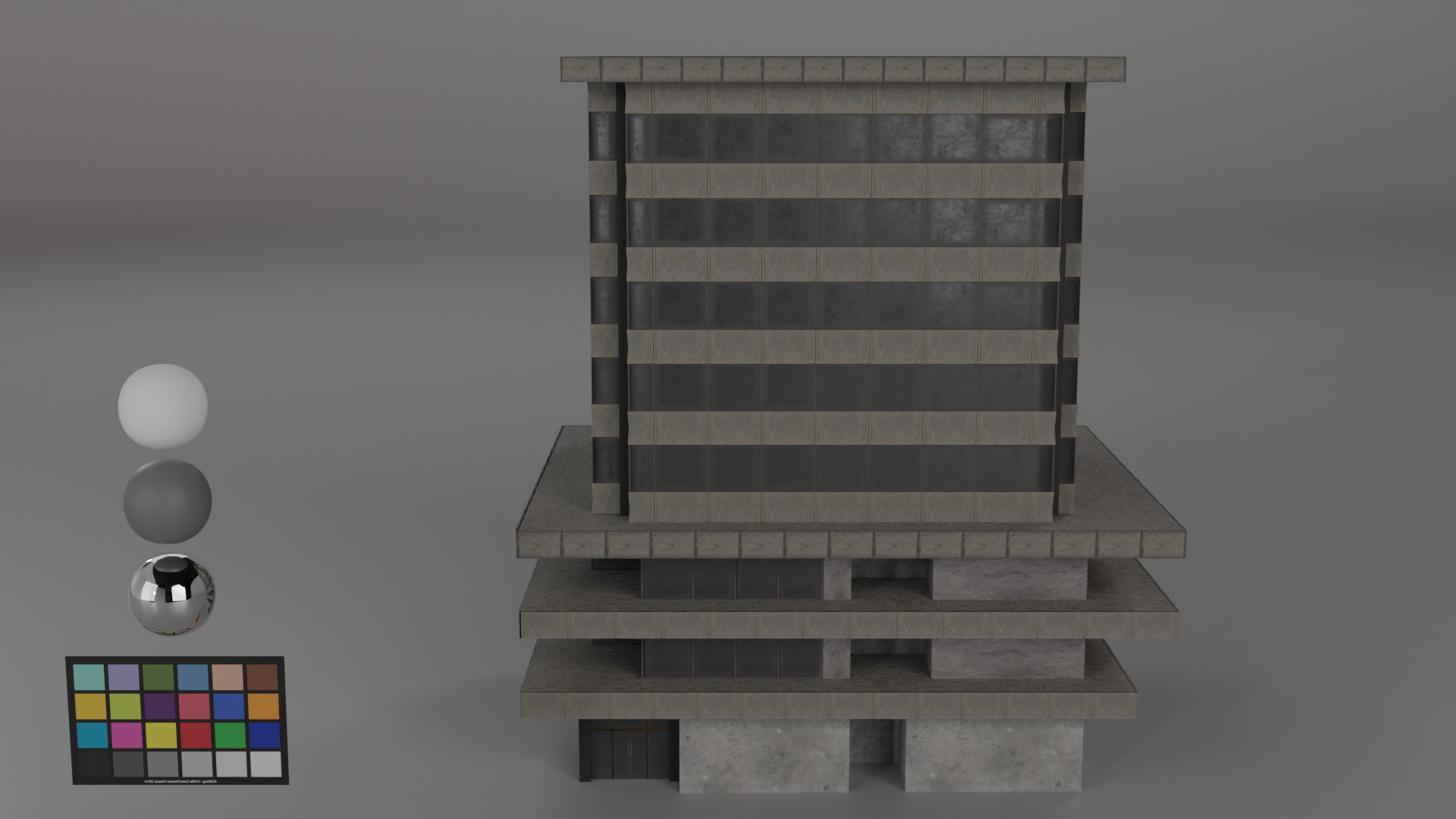 8 Buildings Pack Low-poly 3D model_1