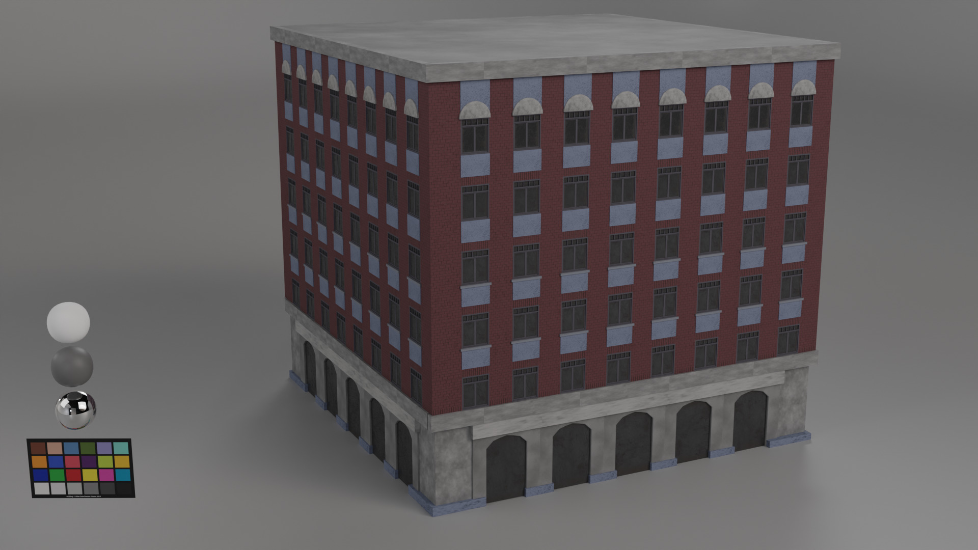 8 Buildings Pack Low-poly 3D model_4