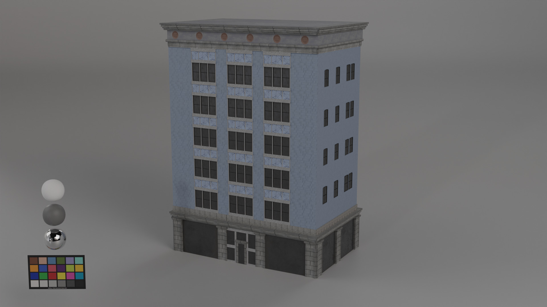 8 Buildings Pack Low-poly 3D model_2
