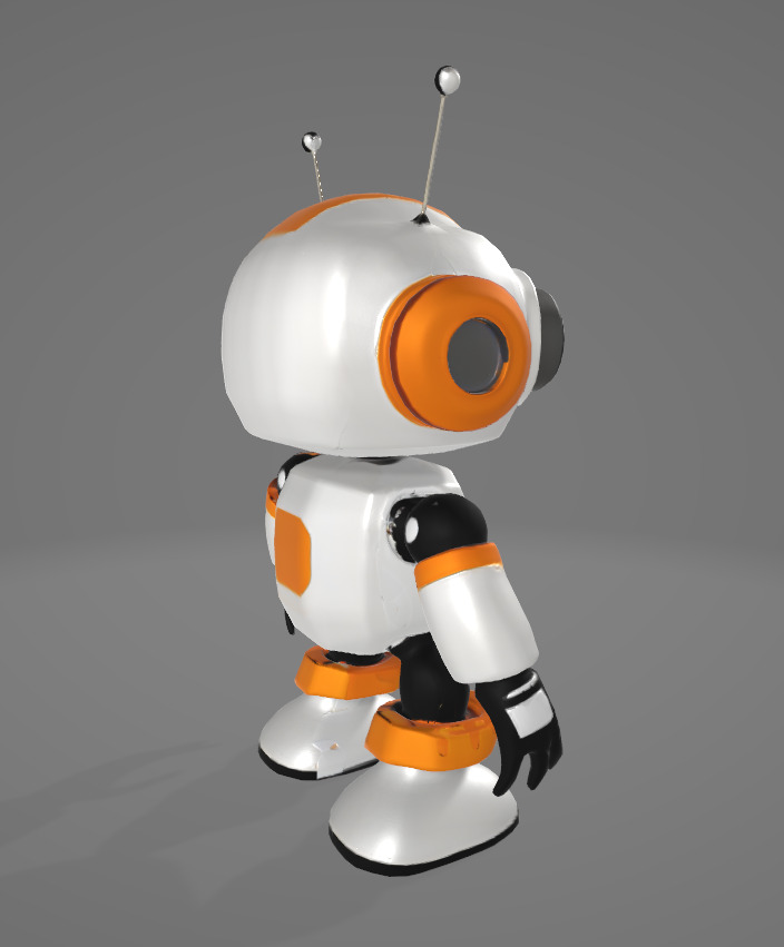 Tiny Decorative Robot - Design for Renders and Displays Low-poly 3D model_4