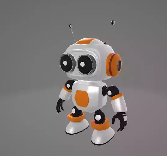 Tiny Decorative Robot - Design for Renders and Displays Low-poly 3D model