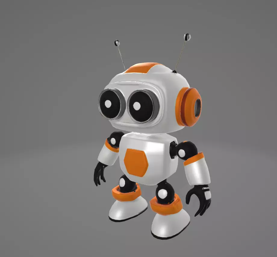Tiny Decorative Robot - Design for Renders and Displays Low-poly 3D model_0