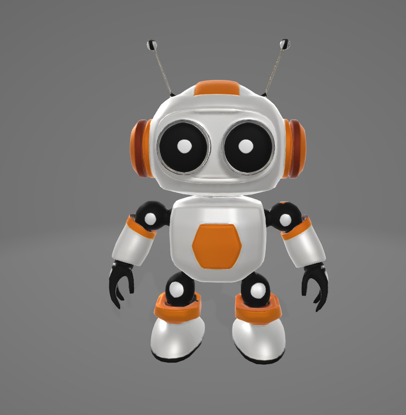 Tiny Decorative Robot - Design for Renders and Displays Low-poly 3D model_6
