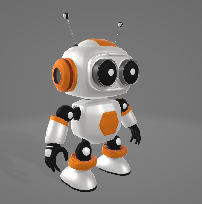 Tiny Decorative Robot - Design for Renders and Displays Low-poly 3D model_5
