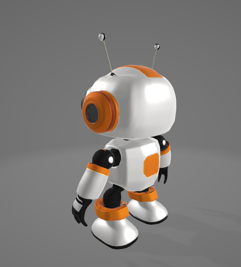 Tiny Decorative Robot - Design for Renders and Displays Low-poly 3D model_2