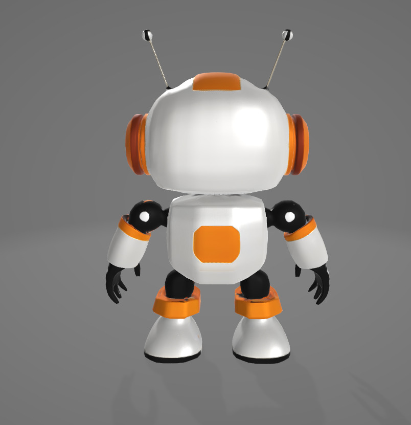 Tiny Decorative Robot - Design for Renders and Displays Low-poly 3D model_3