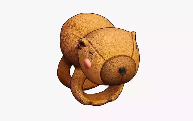 Capybara Plushie Bracelet Cartoon Chibi Low-poly 3D model