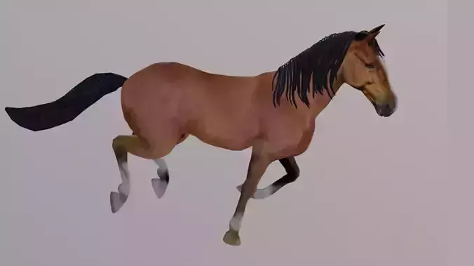 3D Model for an Animated Brown Horse