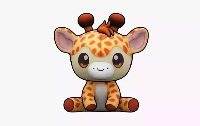 Giraffe Plushie Cartoon Chibi PBR Low-poly 3D model