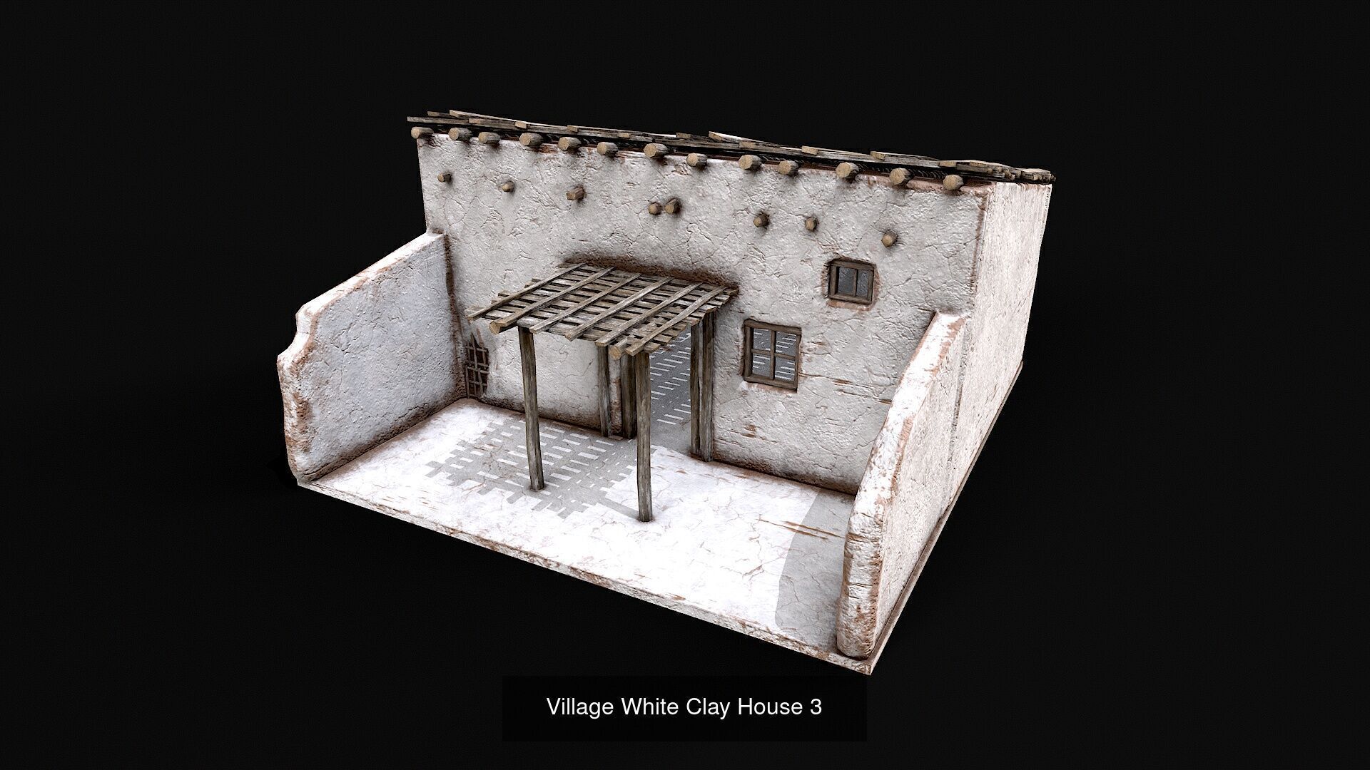 Low Poly Village White Clay House Collection _4