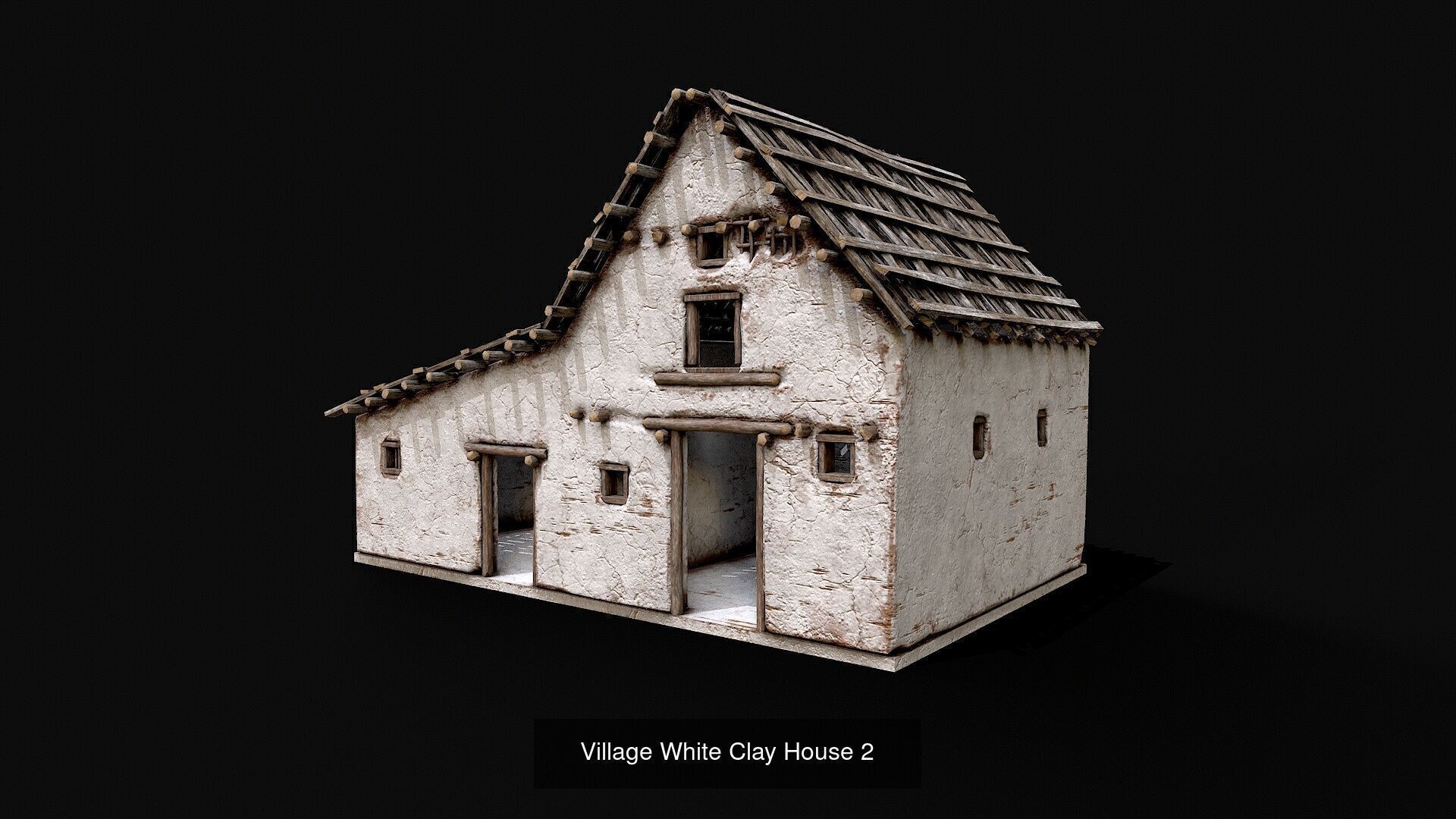 Low Poly Village White Clay House Collection _3