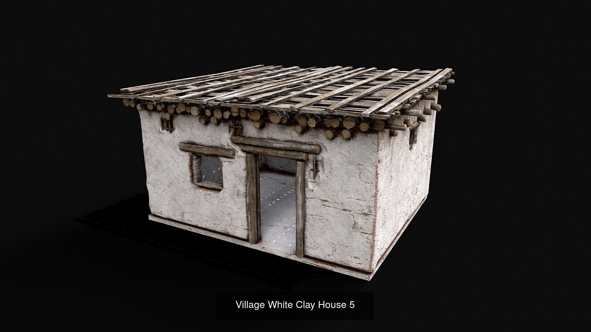 Low Poly Village White Clay House Collection _6