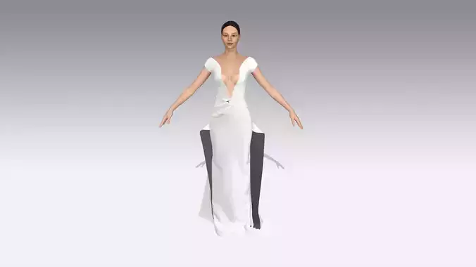 dress wide neckline low slevee 