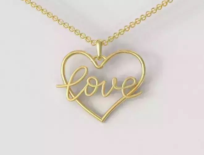 Love Heart Pendant 3D print model