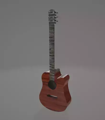 Wooden Guitar - Decorative Design for Renders and Displays Low-poly 3D model