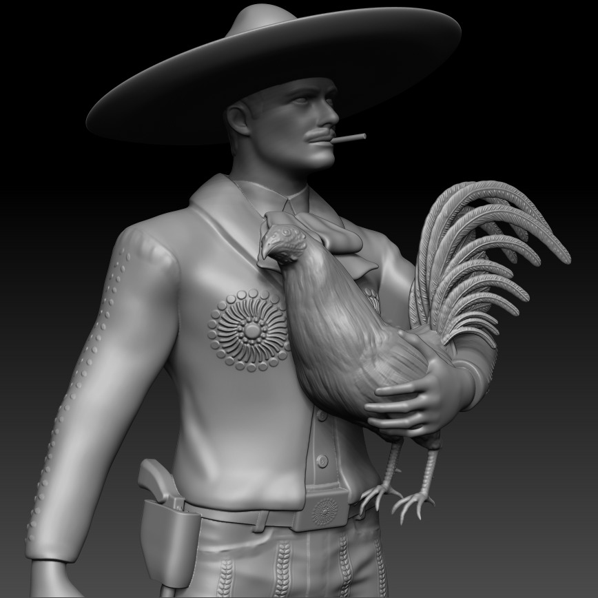 Mexican Charro Cockerel 3D print model_2