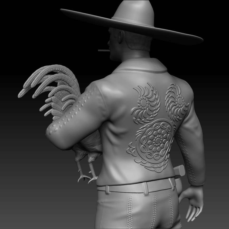 Mexican Charro Cockerel 3D print model_3